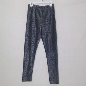 Forever 21 High Rise Sparkle‎ Leggings Size Medium in Metallic Silver